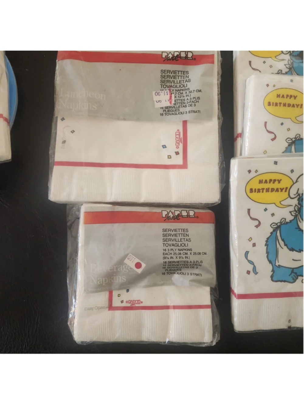 Vintage Sesame Street Cookie Monster Birthday Lunch Napkins – Lot of 4 NOS #4